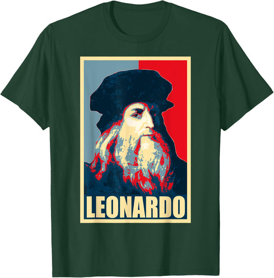 Leonardo Da Vinci Propaganda Poster Style Art T-Shirt - T-Shirt | Forest