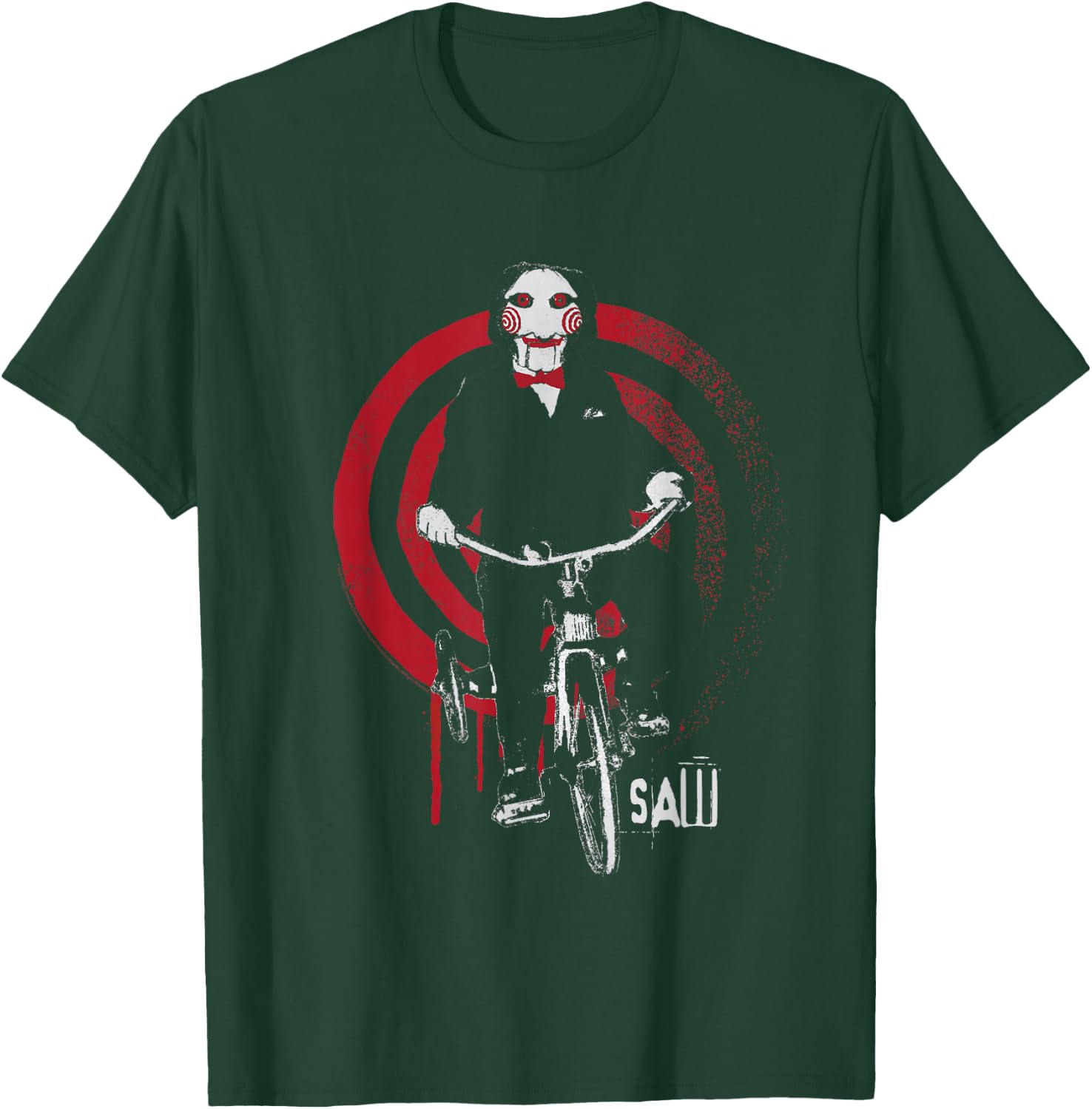 Saw Jigsaw on the Bicycle , black T-Shirt - T-Shirt | Forest