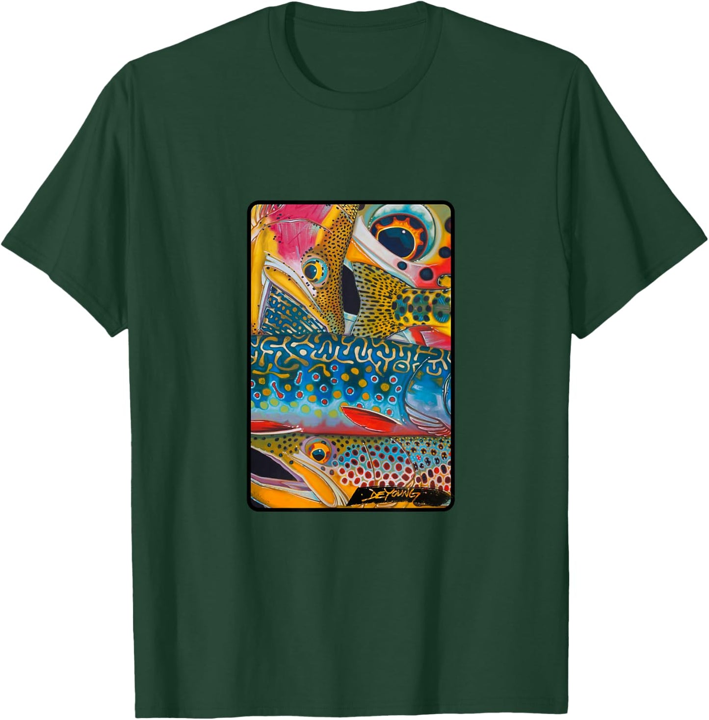 Trout Confetti Series 4 Derek DeYoung Fishing Gift T-Shirt - T-Shirt | Forest