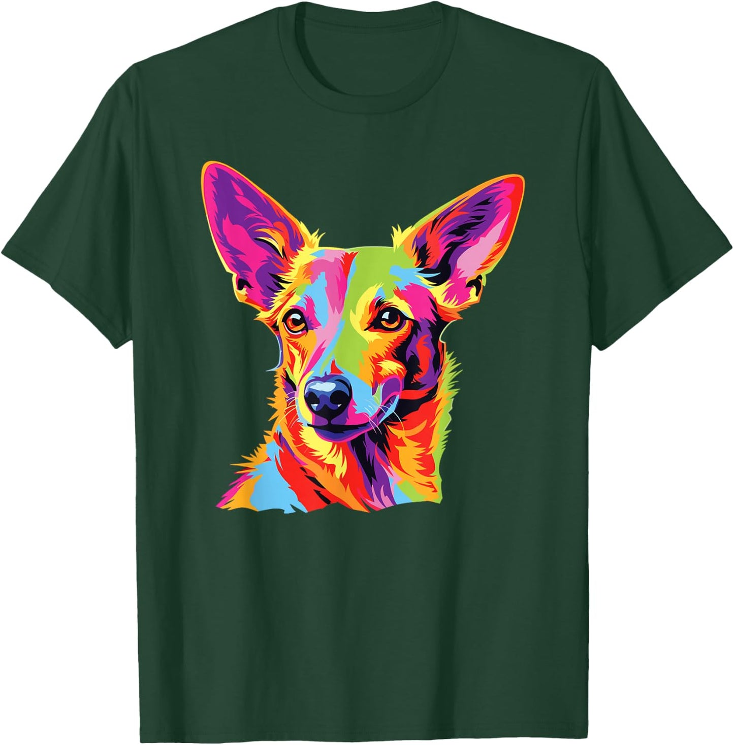 Watercolor Colorful Portuguese Podengo Pequeno Dog T-Shirt - T-Shirt | Forest