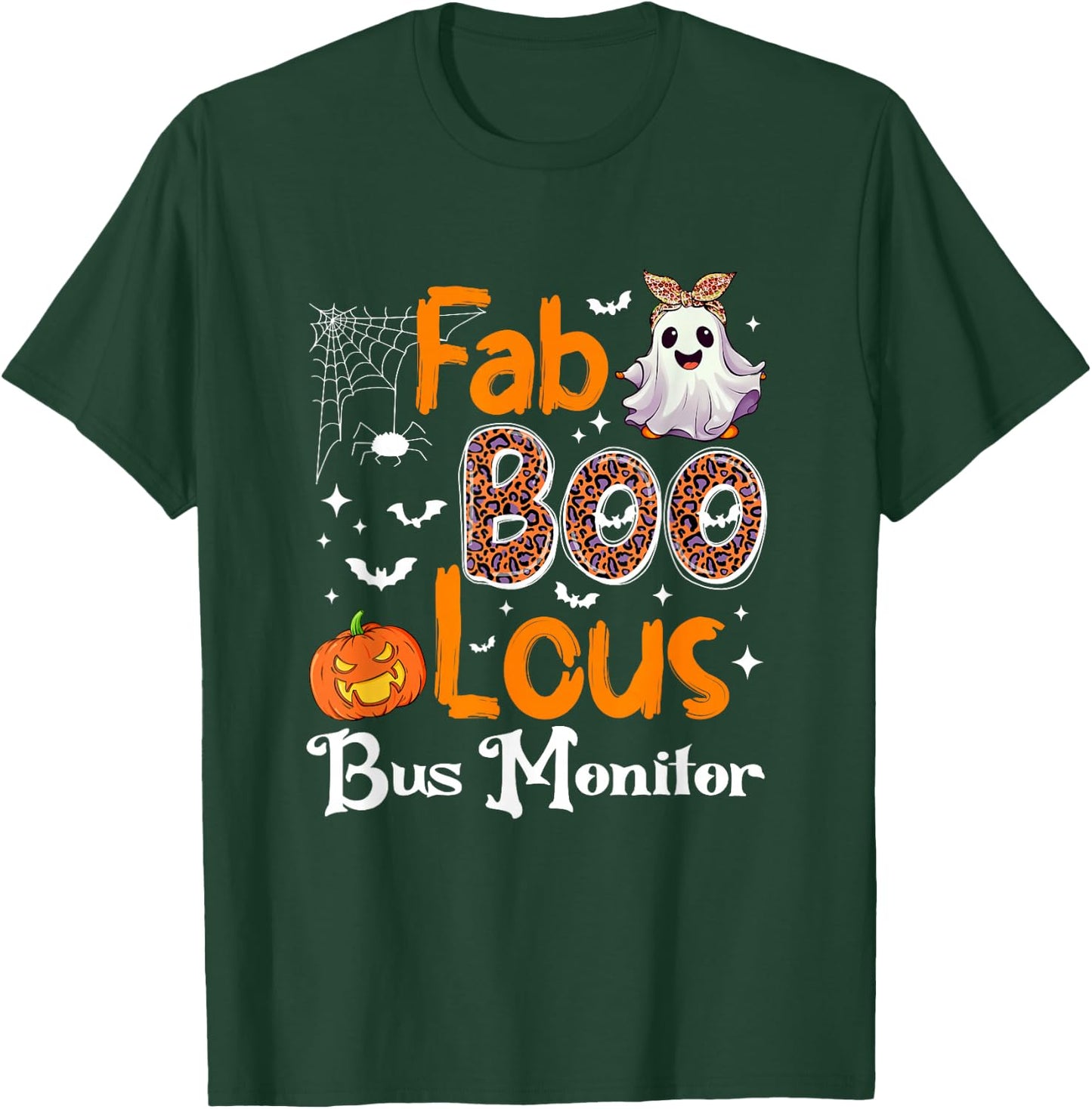 Fab Boo Lous Bus Monitor Pumpkin Halloween T-Shirt - T-Shirt | Forest