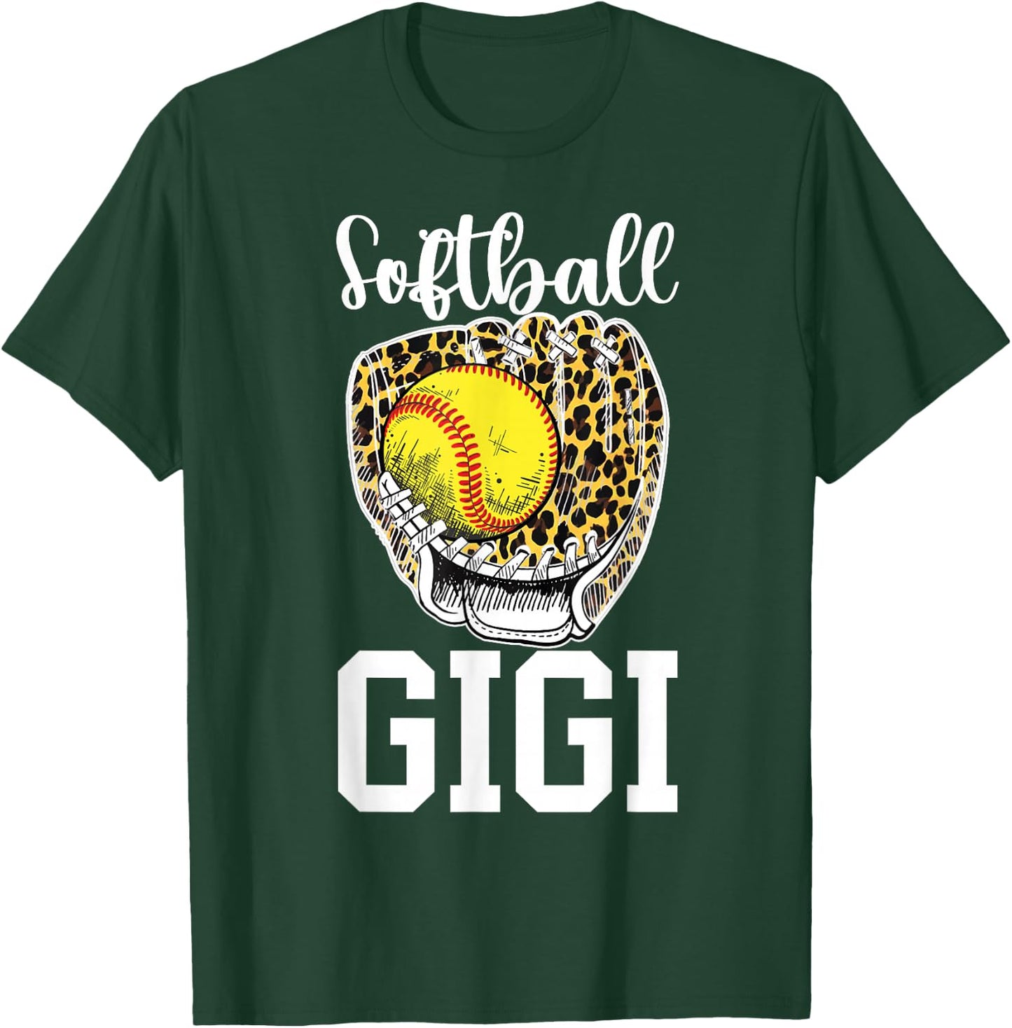 Softball Gigi Grandma Leopard Gigi Of A Softball Player T-Shirt - T-Shirt | Forest