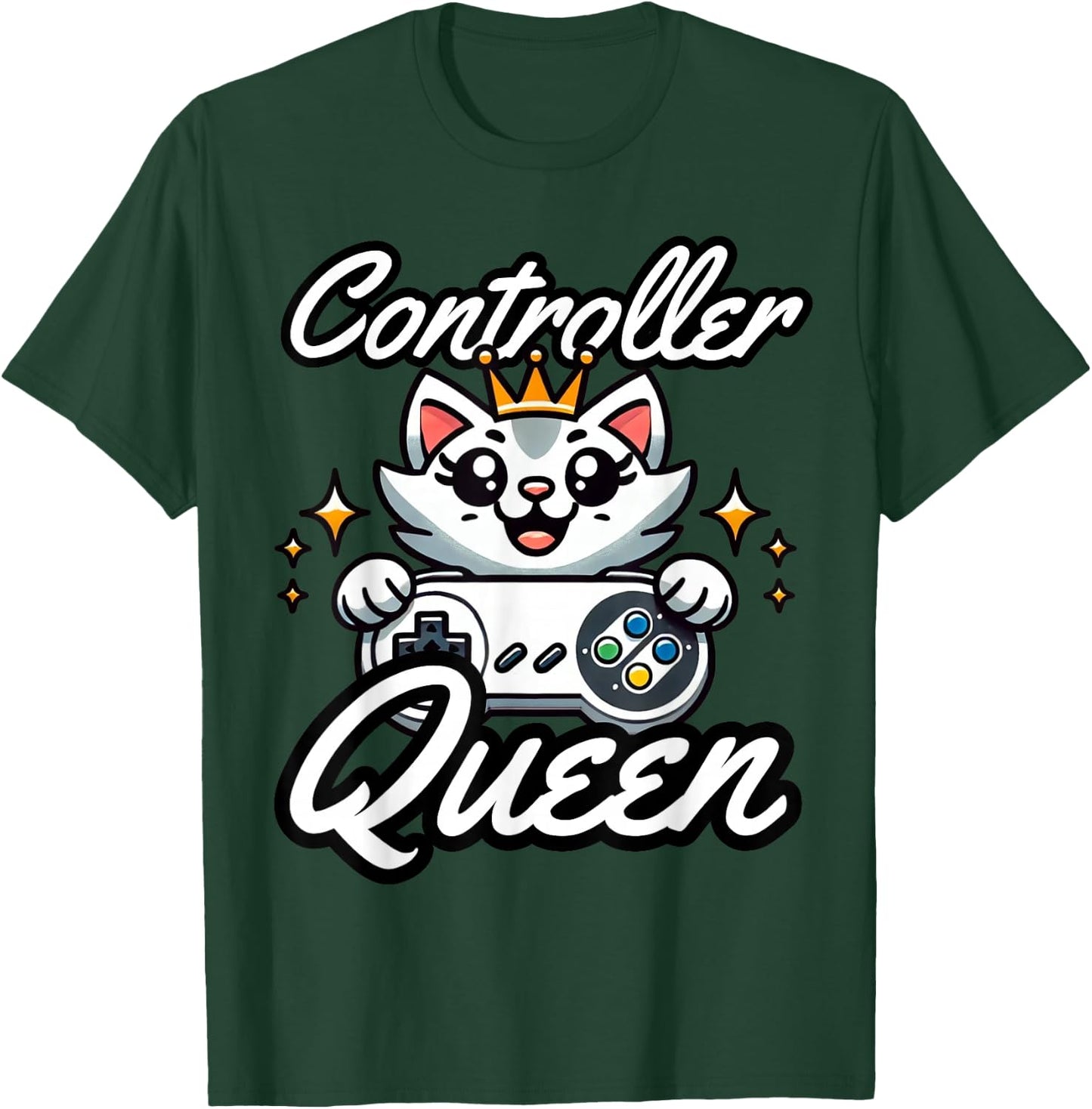 Gamer Girl Cat Gaming Cute Video Game Women Girls T-Shirt - T-Shirt | Forest