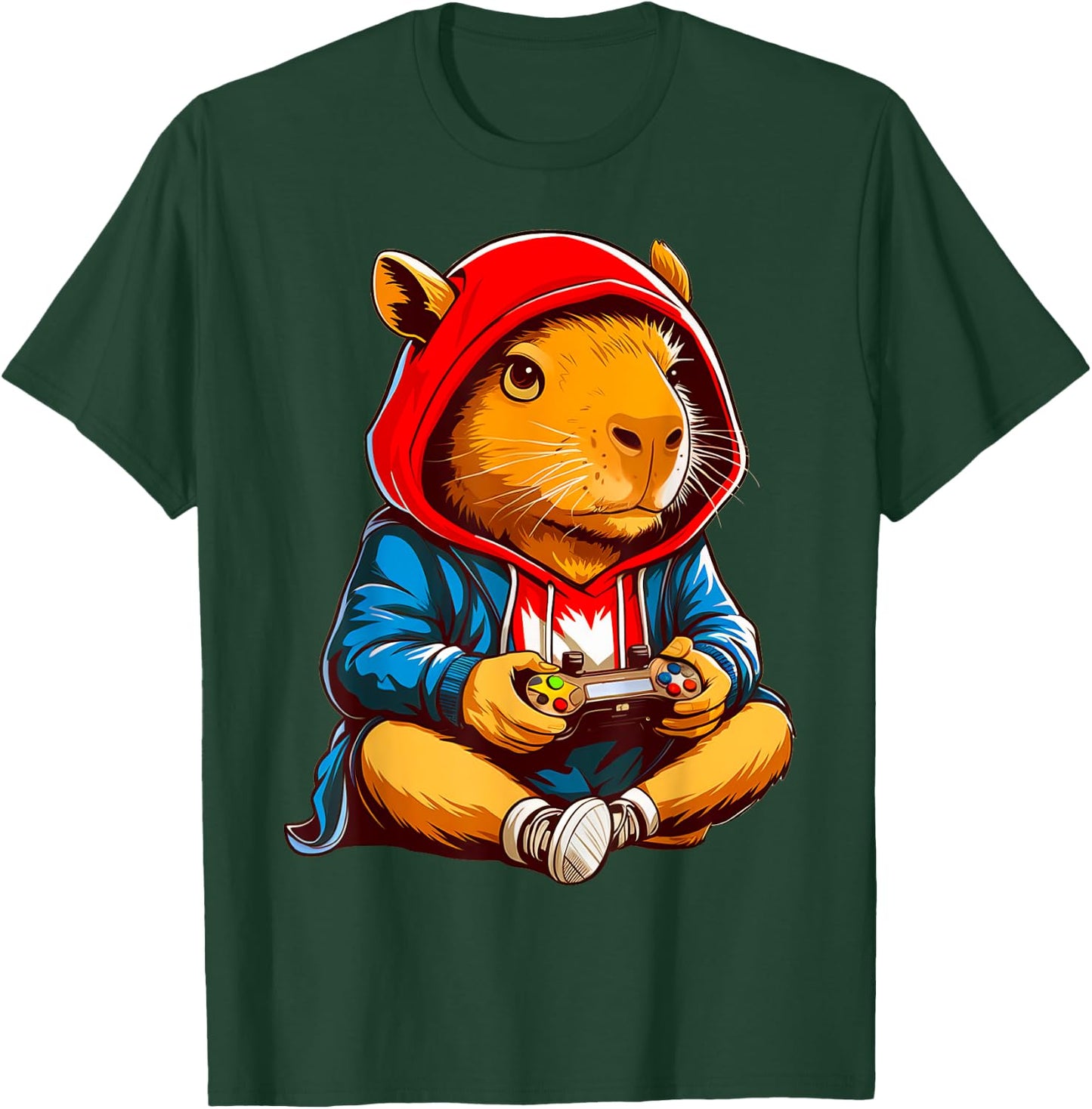 Capybara Video Games Funny Gaming Capy Men Teen Boys Kids T-Shirt - T-Shirt | Forest