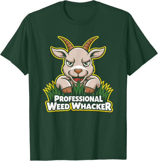 Professional Weed Whacker Funny Pygmy Goat Lawn Mowing Farm T-Shirt - T-Shirt | Forest