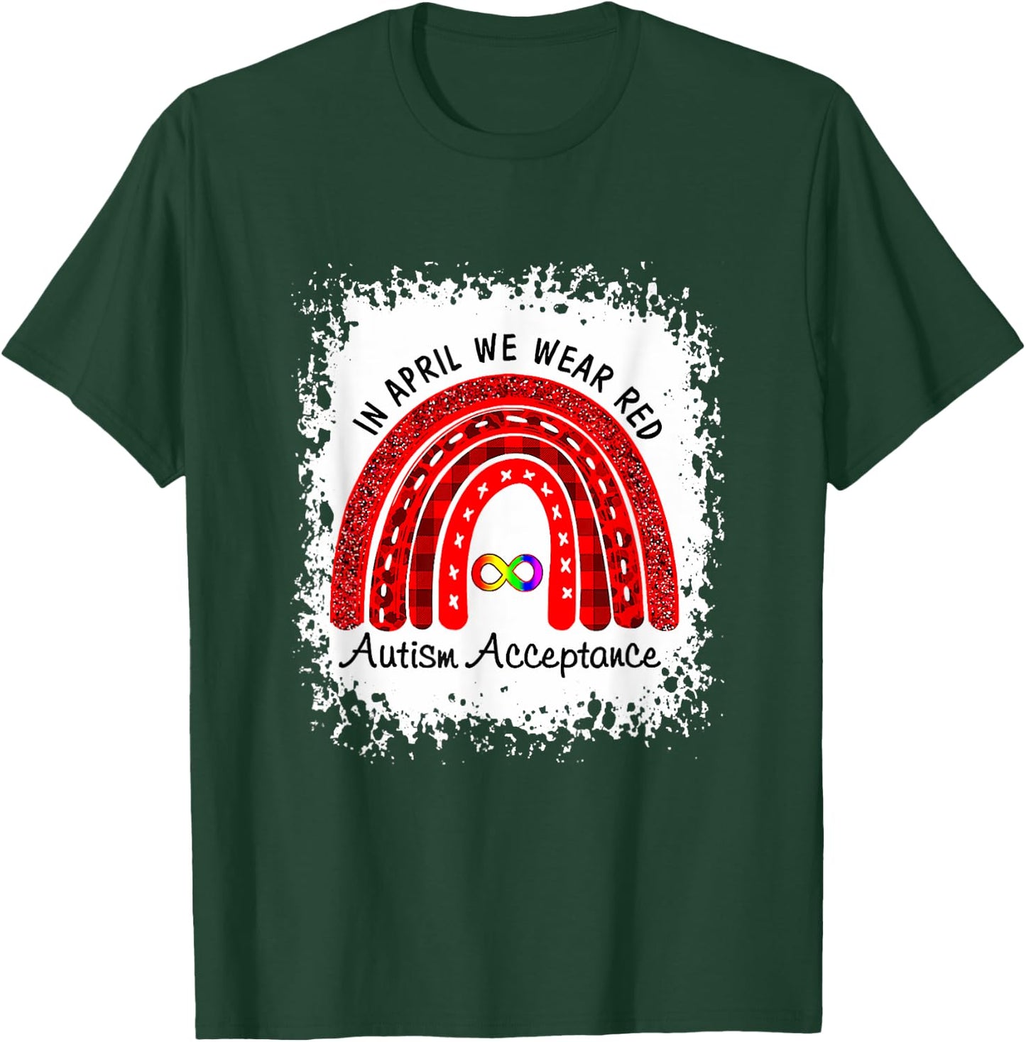 In April Wear Red Instead Autism-Acceptance T-Shirt - T-Shirt | Forest