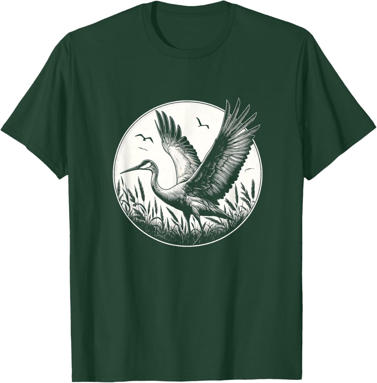 Canada Crane Bird Graphic Design T-Shirt - T-Shirt | Forest