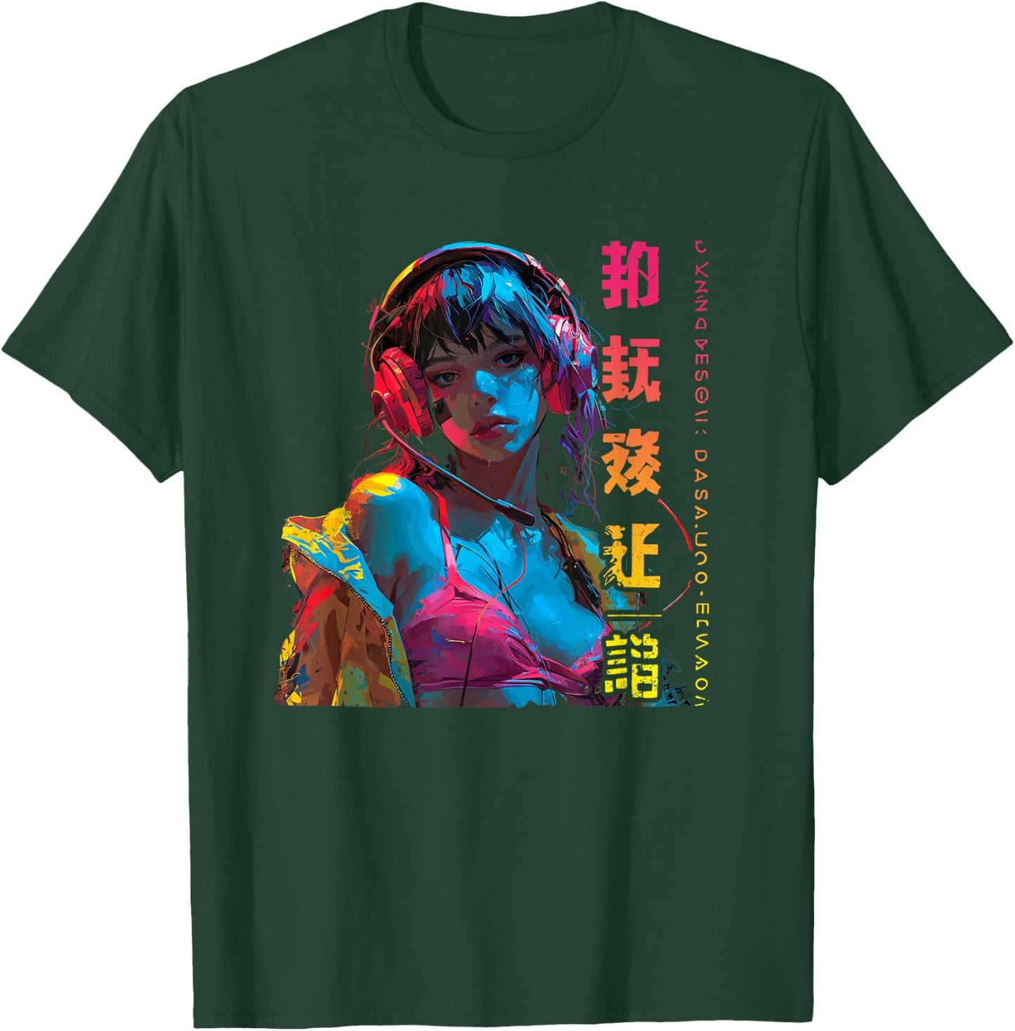 Anime Cyberpunk Manga mädchen T-Shirt - T-Shirt | Forest
