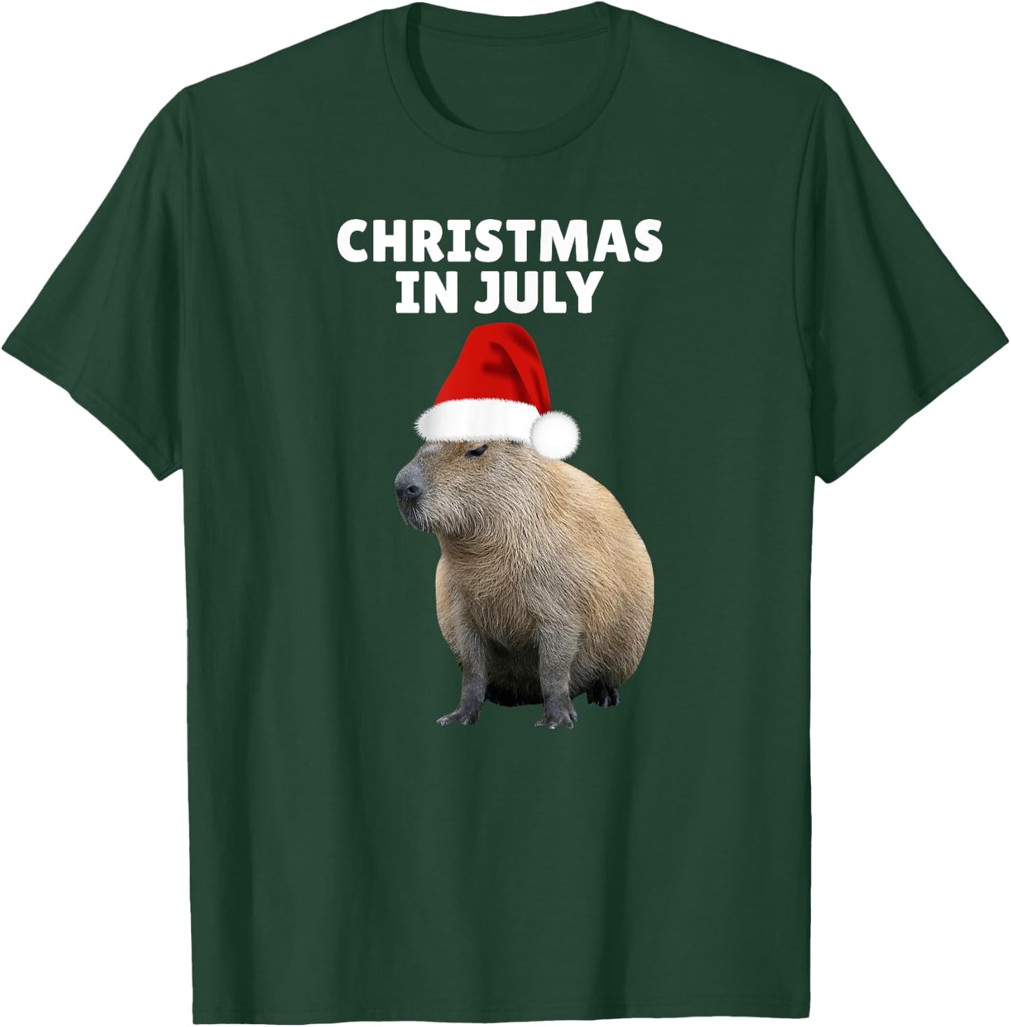 Christmas in July Capybara Ok I Pull Up T-Shirt - T-Shirt | Forest