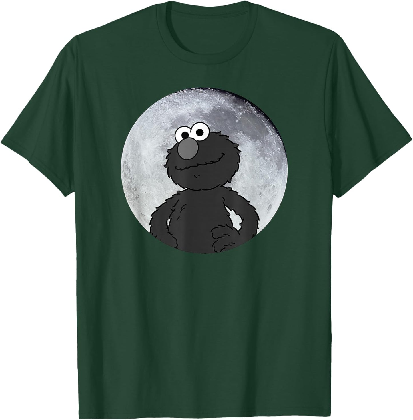Elmo in the Moonlight Shadow Moonnight Moon , black T-Shirt - T-Shirt | Forest