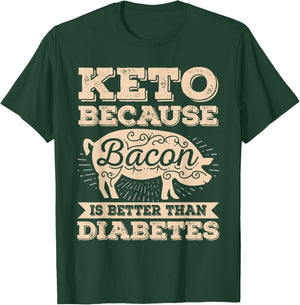Keto Shirt Bacon Funny Ketogenic Diet Food Meat Bacon Lover T-Shirt - T-Shirt | Forest