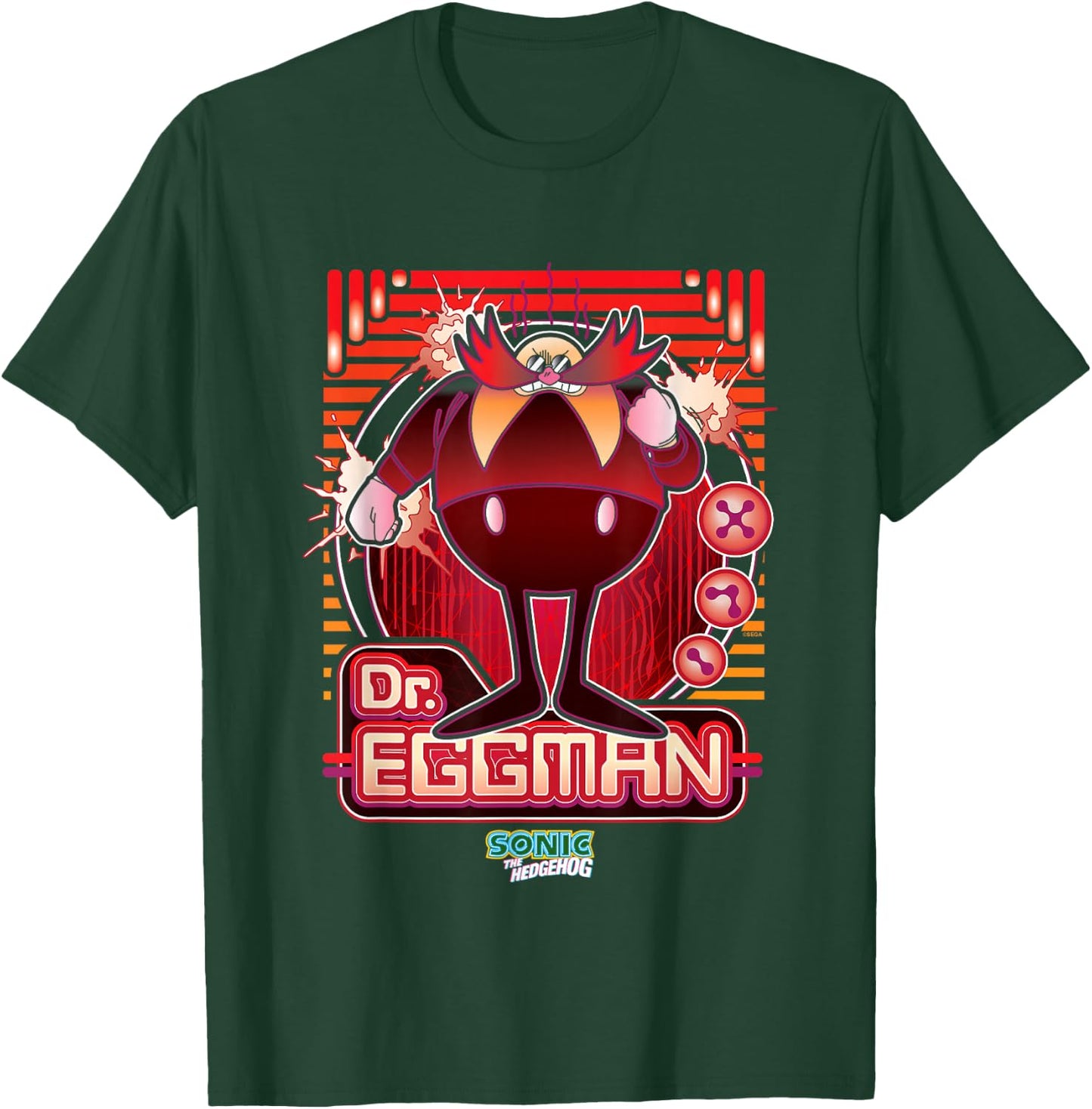 Sonic The Hedgehog Dr. Eggman Furious Portrait Retro T-Shirt - T-Shirt | Forest