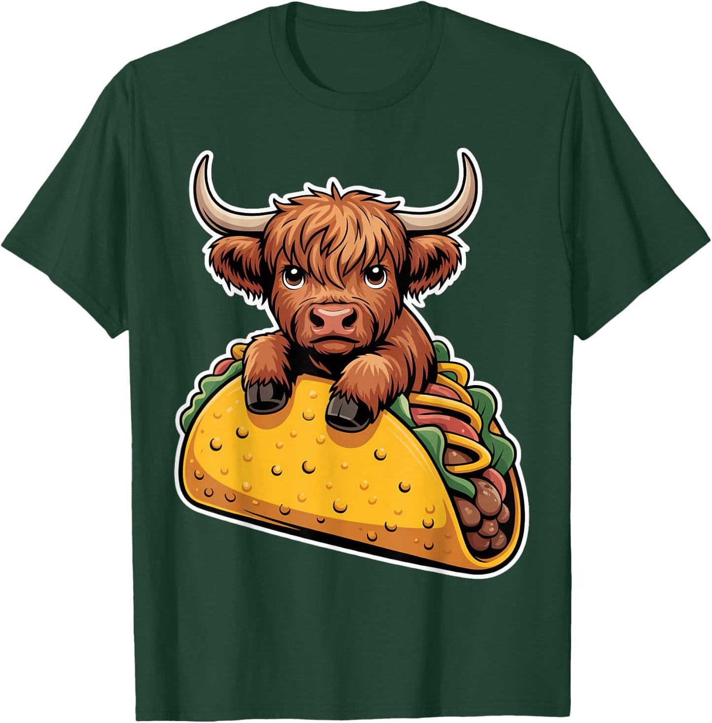 Cute Highland Cow Taco T-Shirt - T-Shirt | Forest
