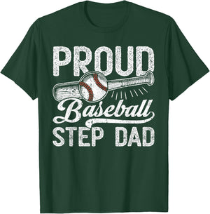 Stepdad Baseball, Vintage Proud Baseball Step Dad T-Shirt - T-Shirt | Forest