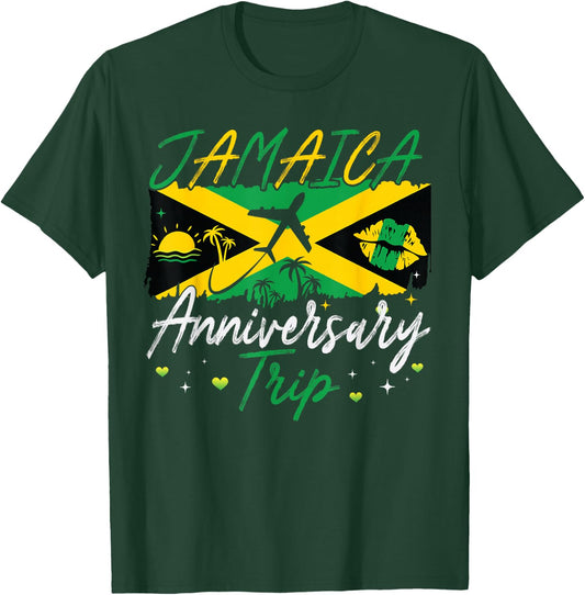 Jamaica Anniversary Trip 2026 Couple Summer Vacation Trip T-Shirt - T-Shirt | Forest