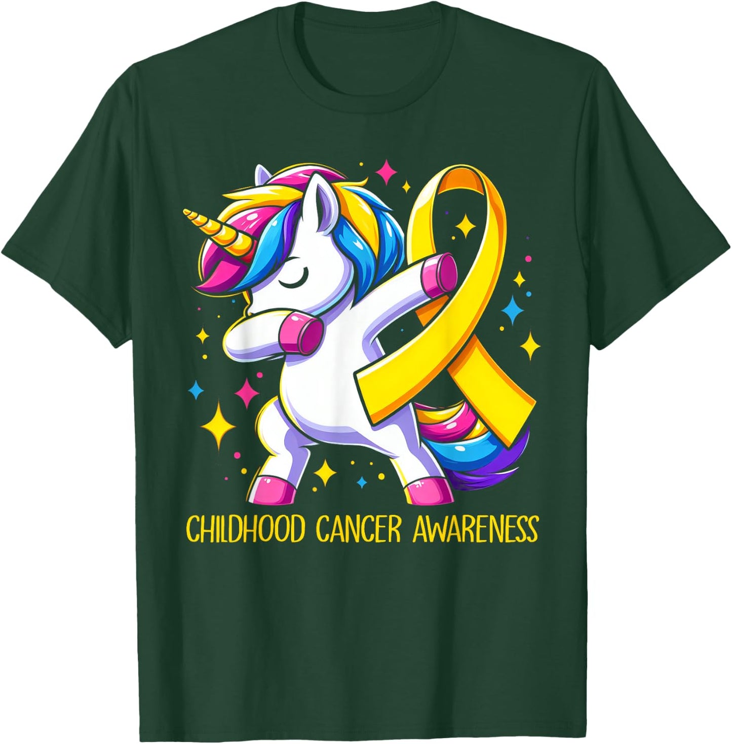 Childhood Cancer Awareness Unicorn Kids Girls T-Shirt - T-Shirt | Forest