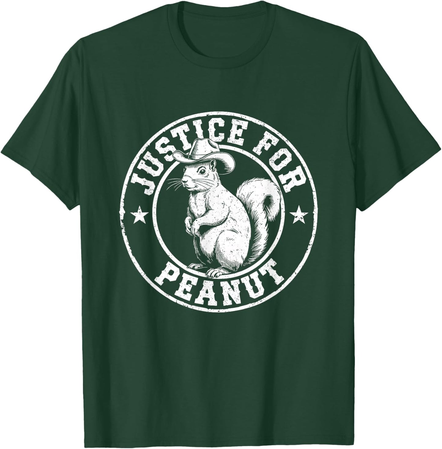 Justice For Peanut The Squirrel - Cute Squirrel Cowboy Hat T-Shirt - T-Shirt | Forest