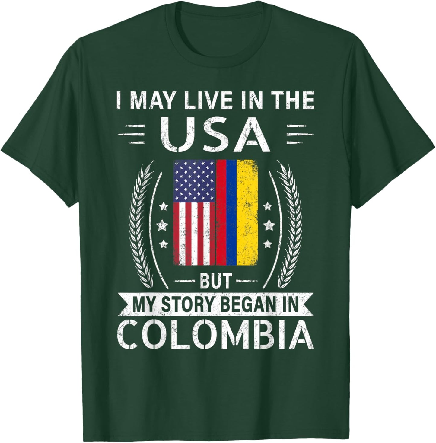 American Colombian Flag Shirt - My Story Began In Colombia T-Shirt - T-Shirt | Forest
