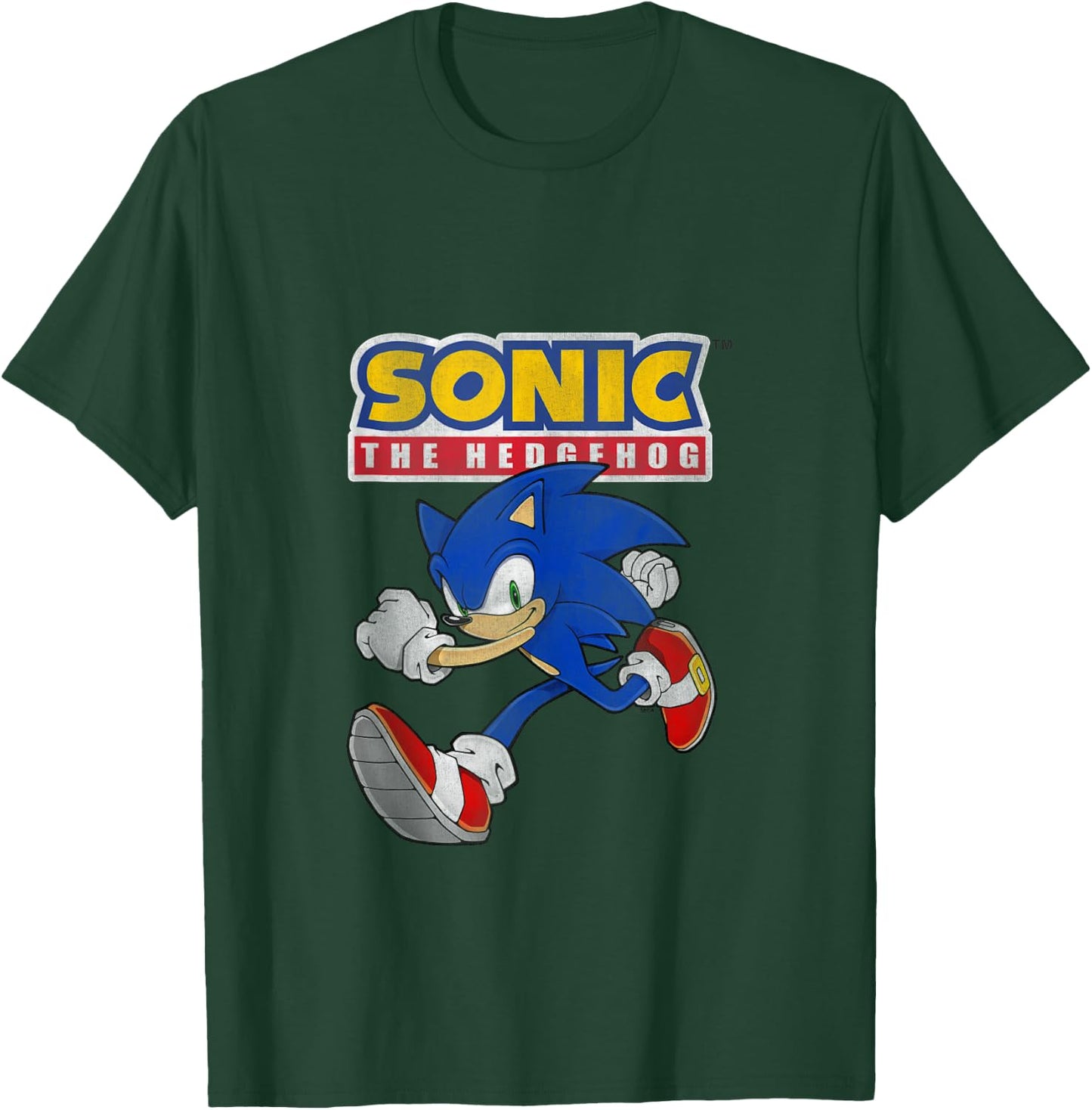 Sonic The Hedgehog Running Sonic Cool Portrait Vintage T-Shirt - T-Shirt | Forest