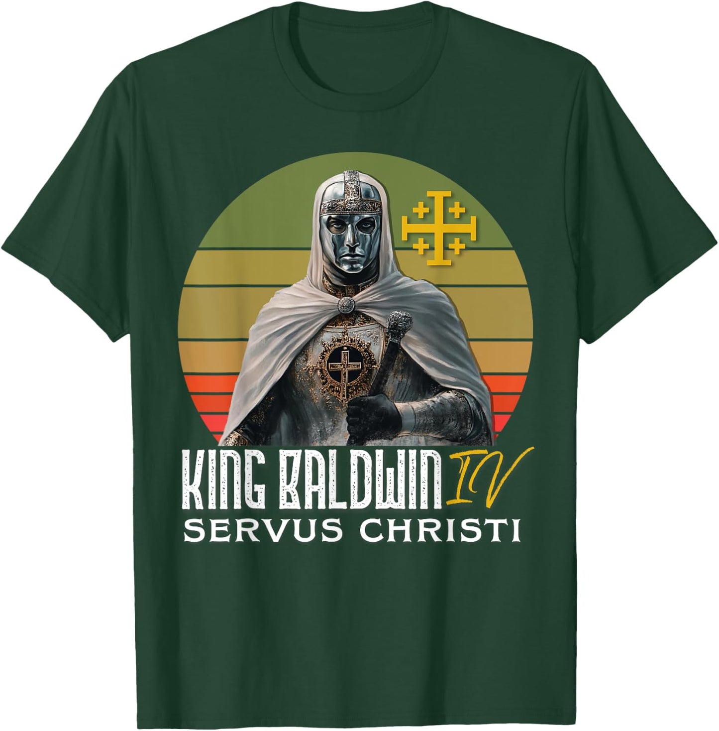 King Baldwin IV Jerusalem Cross Catholic T-Shirt - T-Shirt | Forest