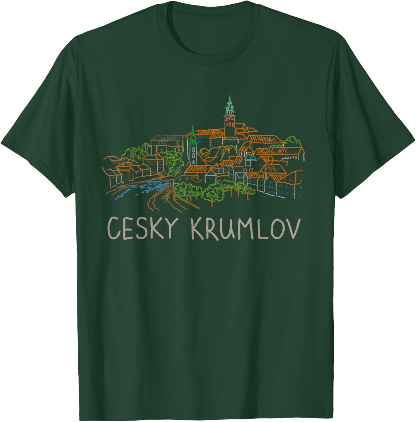 Cesky Krumlov Tschechien Reise Souvenir Historische Stadt Geschenk T-Shirt - T-Shirt | Forest