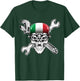 Italian Biker Skull Motorcycle Flag Italy T-Shirt - T-Shirt | Forest