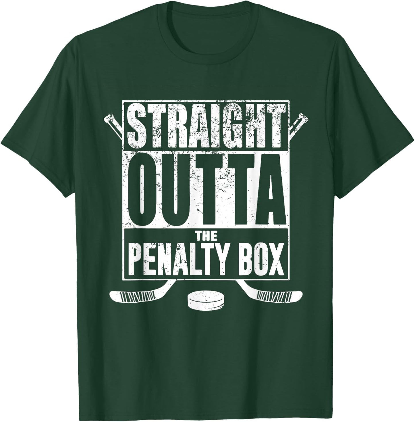 Straight Outta The Penalty Box Hockey Player Gift Hockey T-Shirt - T-Shirt | Forest