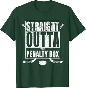 Straight Outta The Penalty Box Hockey Player Gift Hockey T-Shirt - T-Shirt | Forest