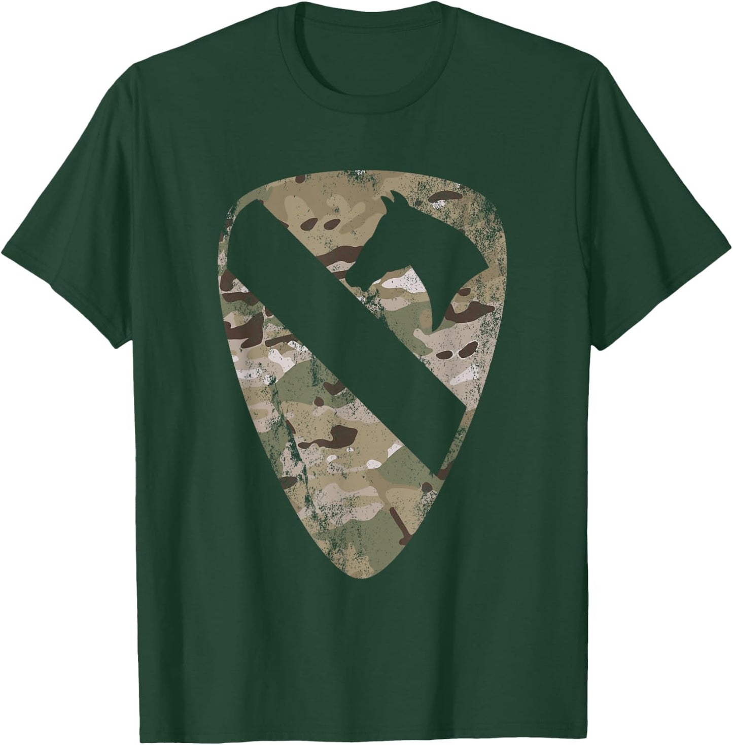 1st Cavalry Division Patch - 1st CAV Multicam Camo - Vintage T-Shirt - T-Shirt | Forest