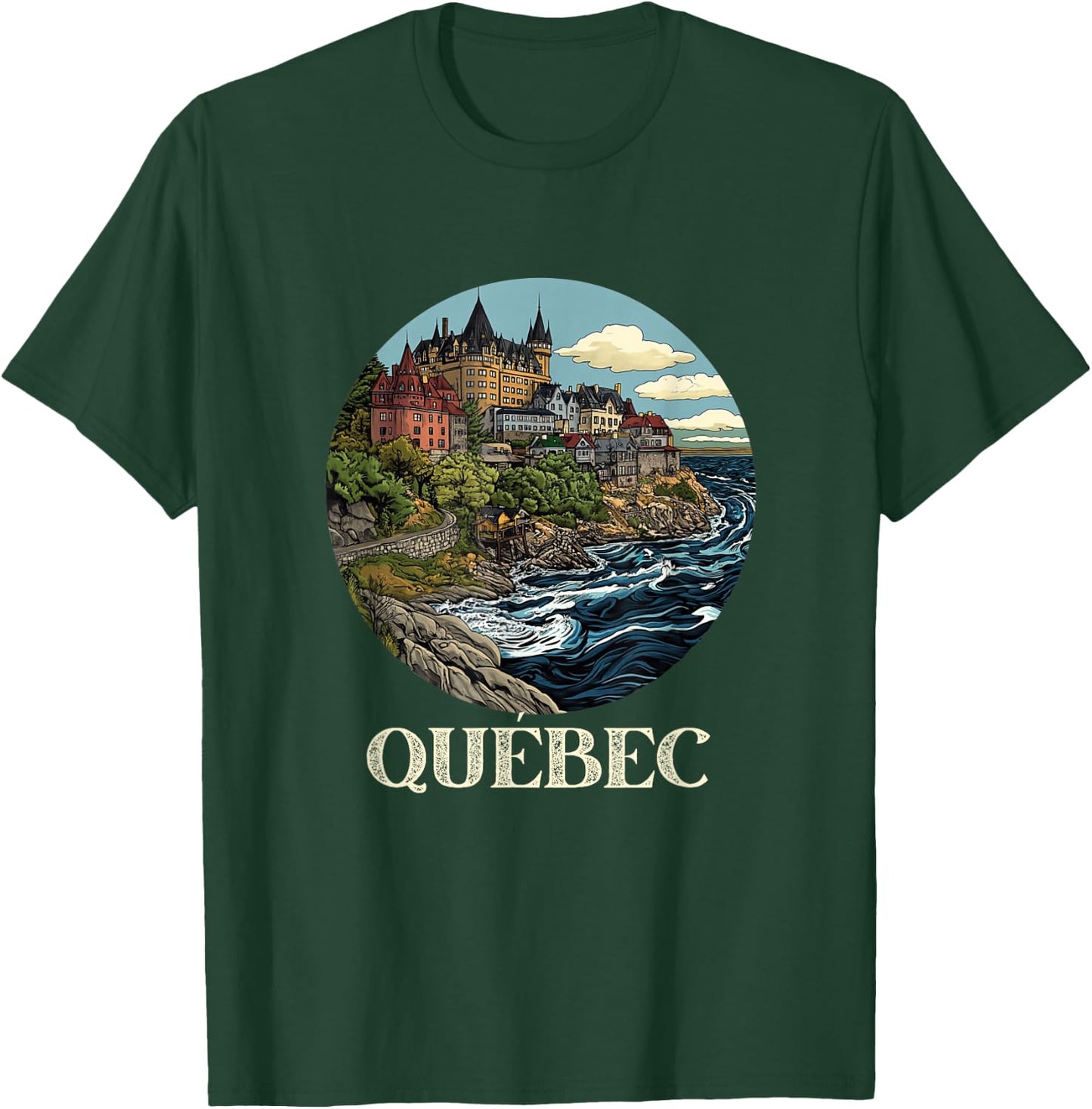 Retro Quebec Souvenir Canada Souvenir / Quebec T-Shirt - T-Shirt | Forest