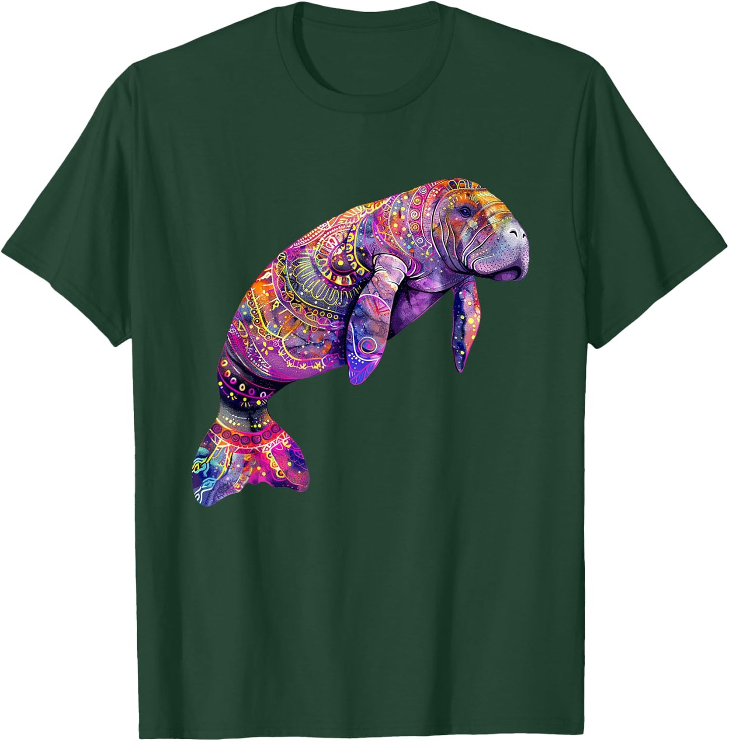 Manatee Tie Dye Pattern Shirt Cute Manatee Men Women T-Shirt - T-Shirt | Forest