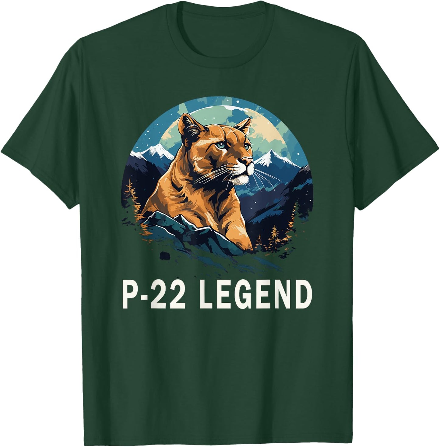 Mountain Lion P22 Legend Blue Wildlife Never Forget T-Shirt - T-Shirt | Forest