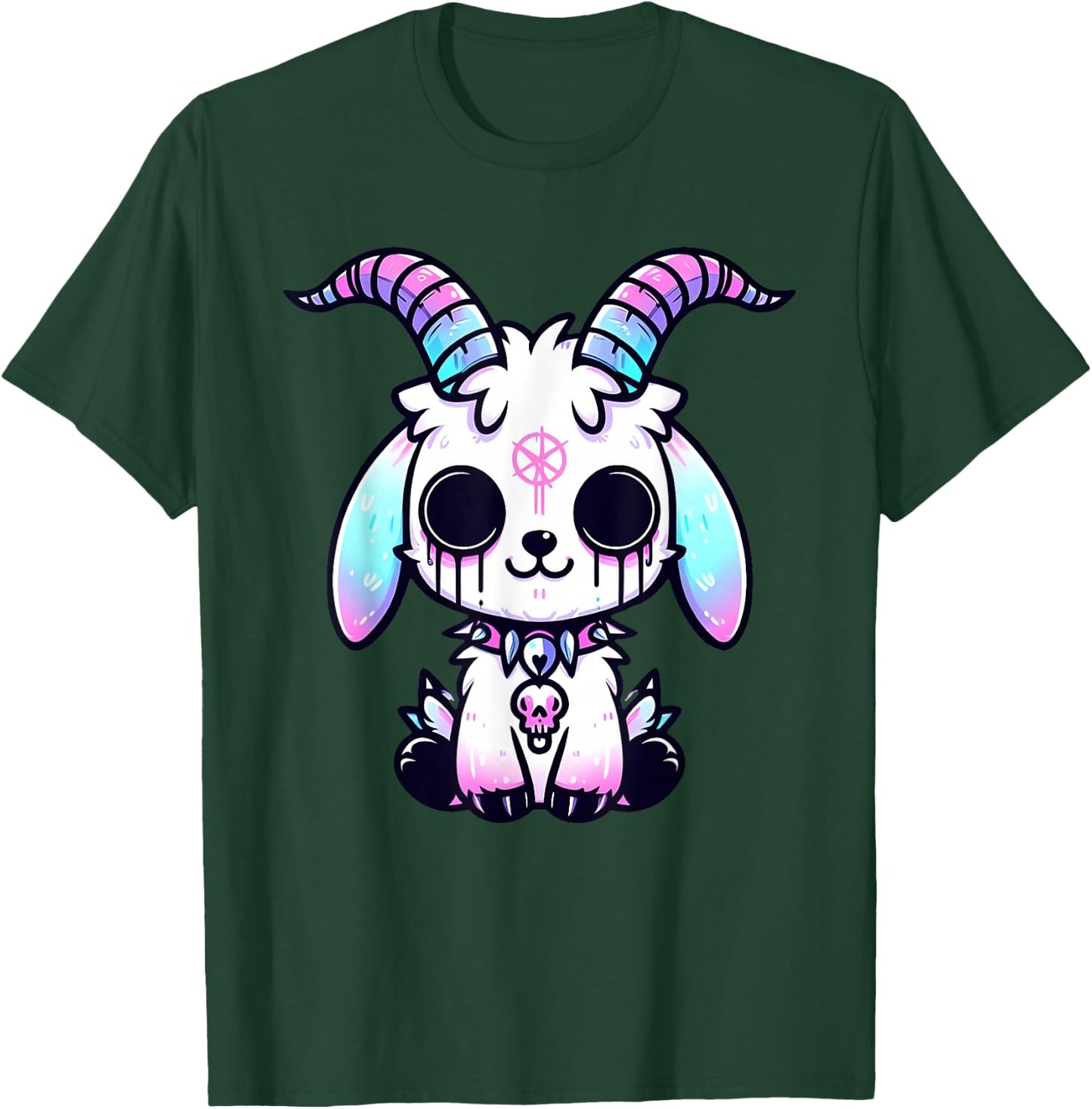 Kawaii Pastel goth Creepy Cute Baphomet Goat Kids T-Shirt - T-Shirt | Forest