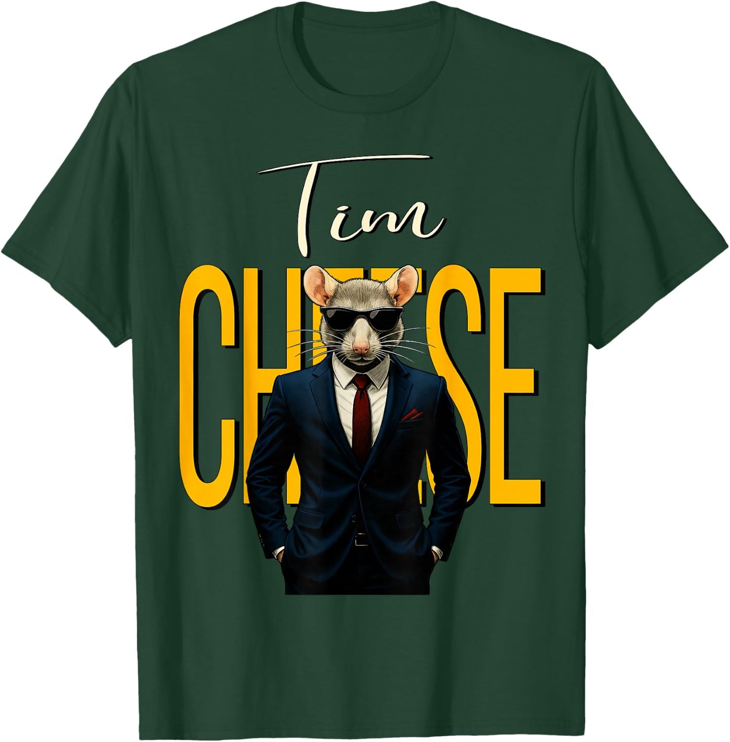 Tim Cheese - Funny Mouse Secret Agent Brainrot Kids Gaming T-Shirt - T-Shirt | Forest