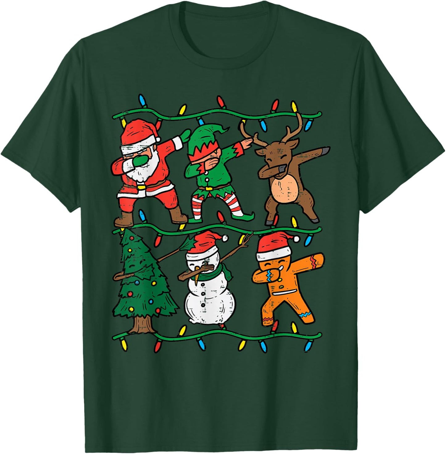 Dabbing Santa Elf Xmas PJs Christmas Men Girl Youth Boy Kids T-Shirt - T-Shirt | Forest