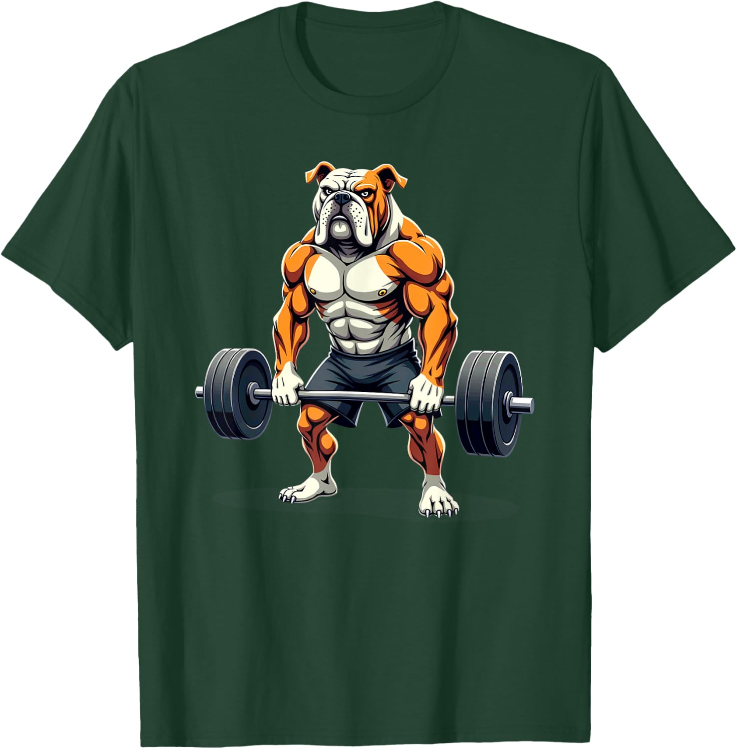 Workout Gym American Bulldog Deadlift Weightlifting Men Women T-Shirt - T-Shirt | Forest
