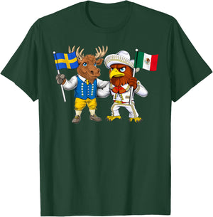 Mexico Sweden Flag Proud Mexican Roots Swedish Heritage T-Shirt - T-Shirt | Forest