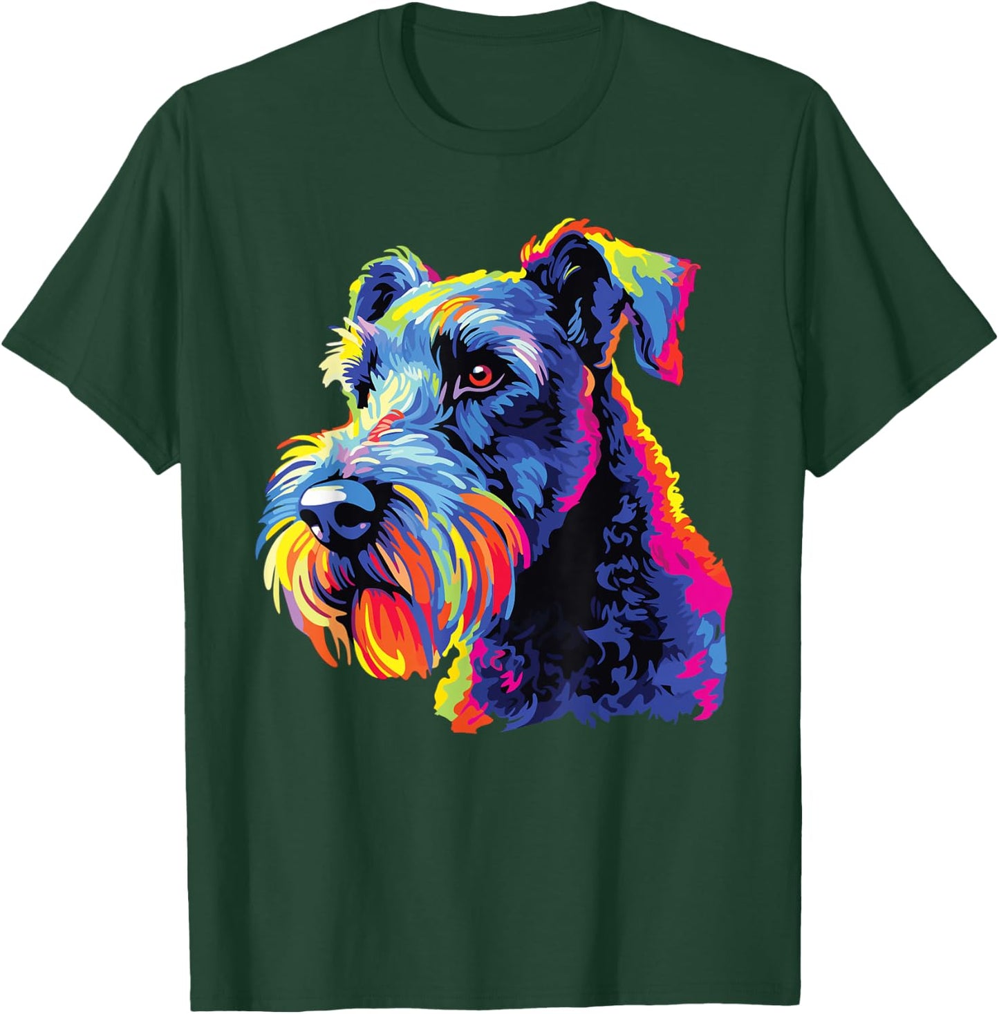 Watercolor Colorful Kerry Blue Terrier Dogs T-Shirt - T-Shirt | Forest