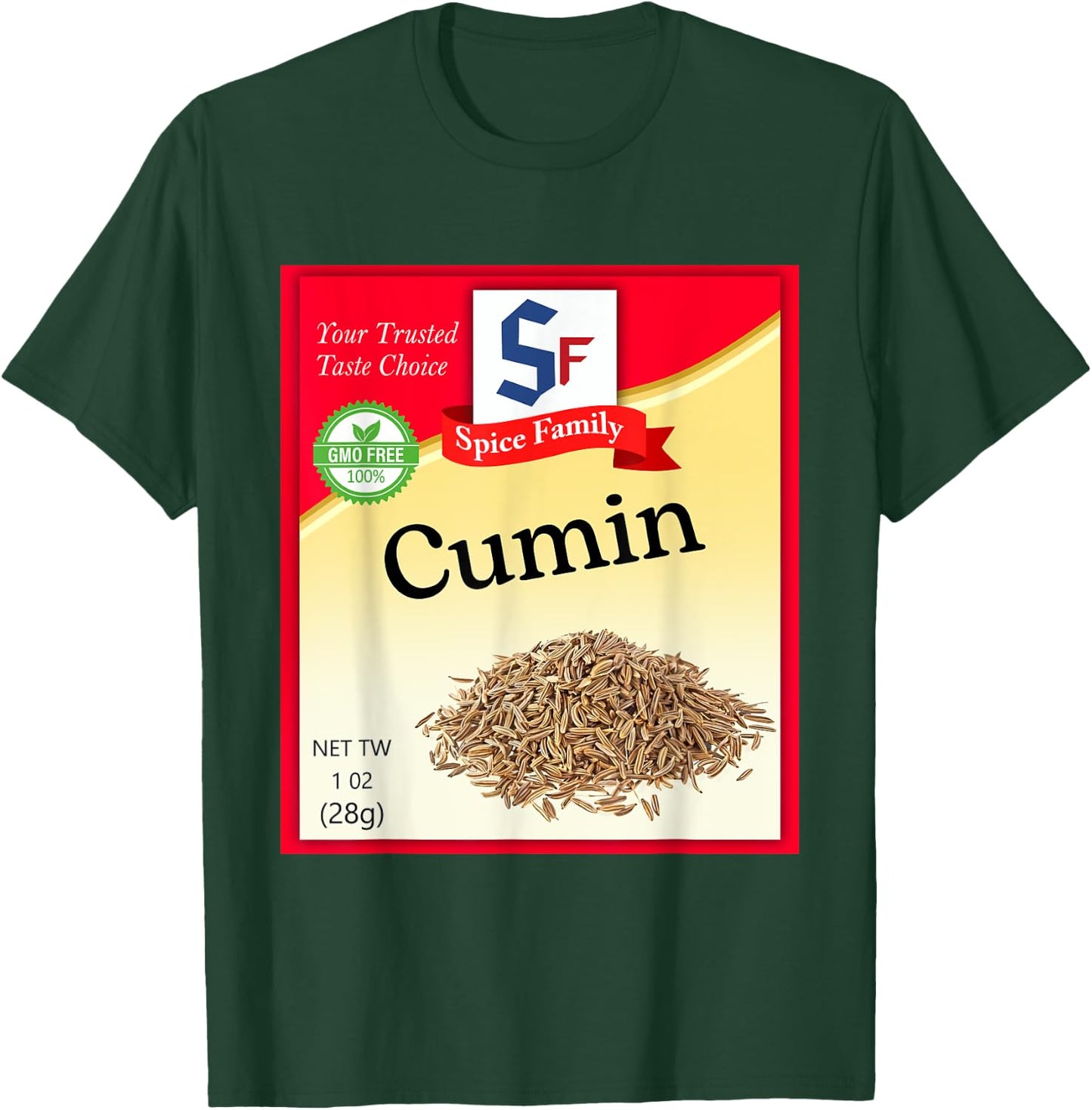 Cumin Condiment Costume Holiday Spice Costumes T-Shirt - T-Shirt | Forest