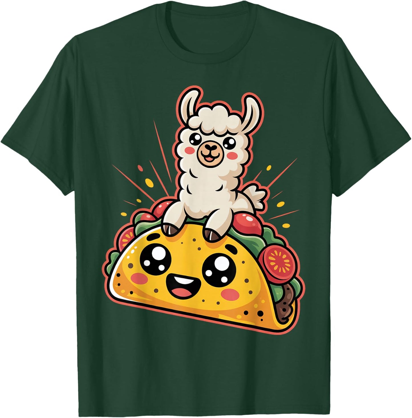 Cute Taco With Llama Vibes T-Shirt - T-Shirt | Forest