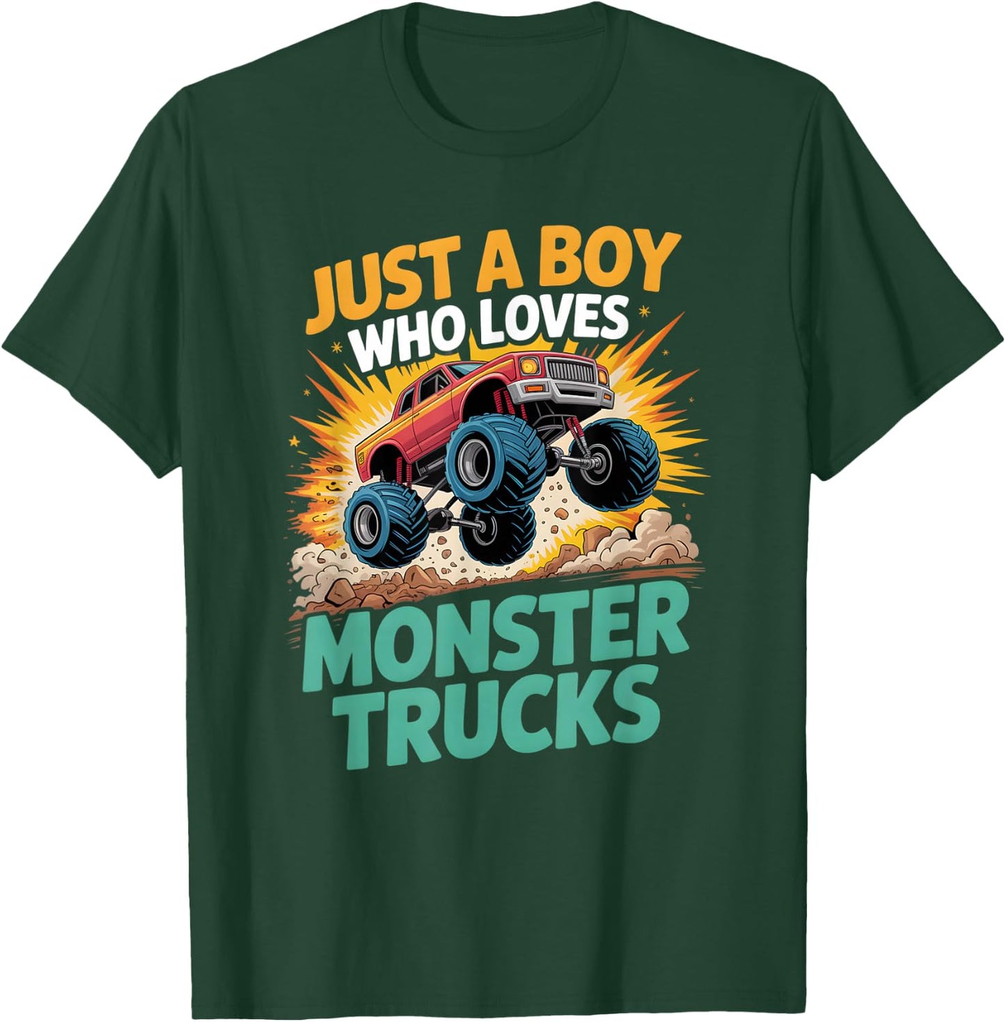 Boys Monster Truck T-Shirt - T-Shirt | Forest