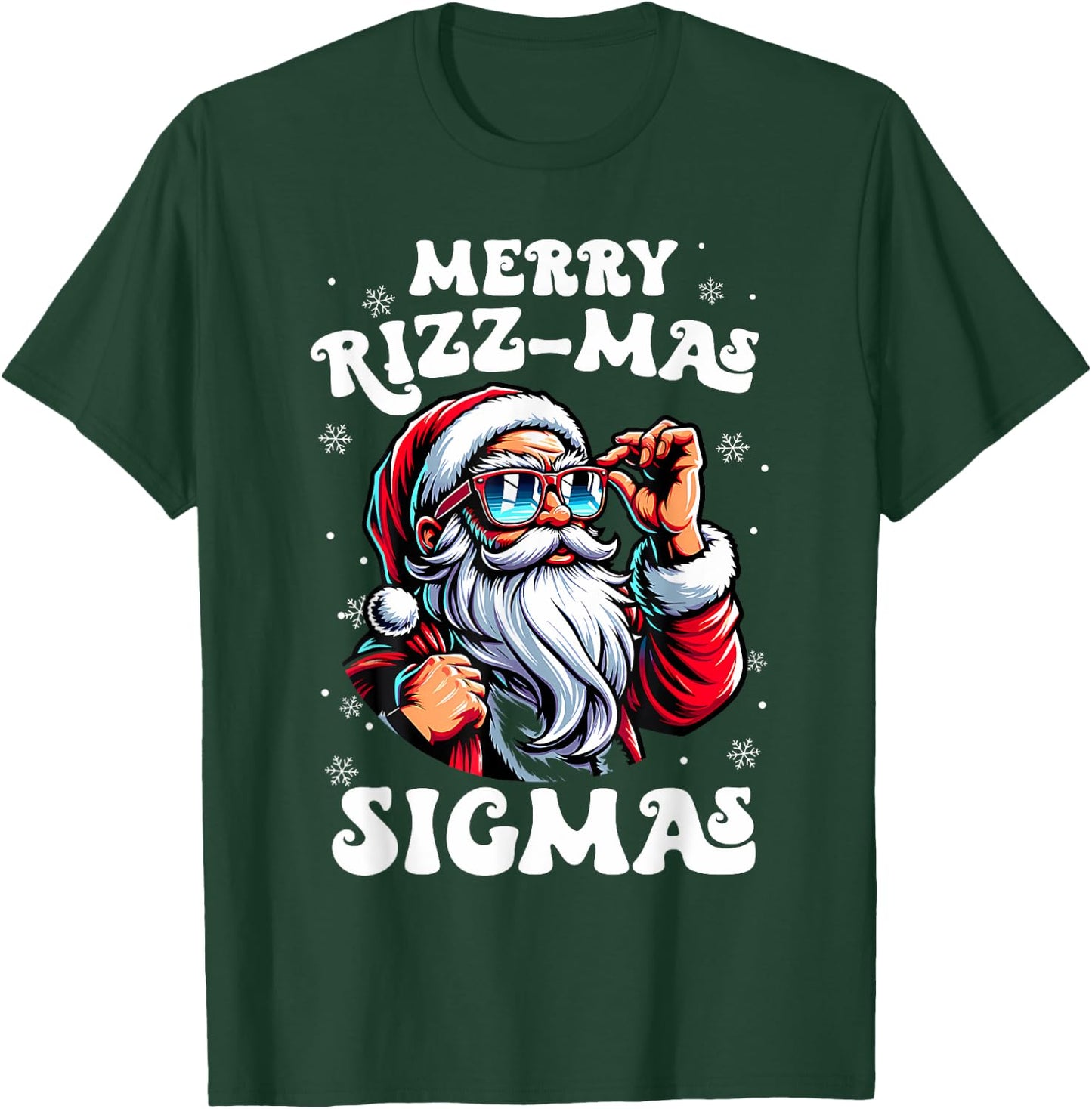 Merry Rizz Mas Sigmas Funny Gen Alpha X-Mas Santa Christmas T-Shirt - T-Shirt | Forest