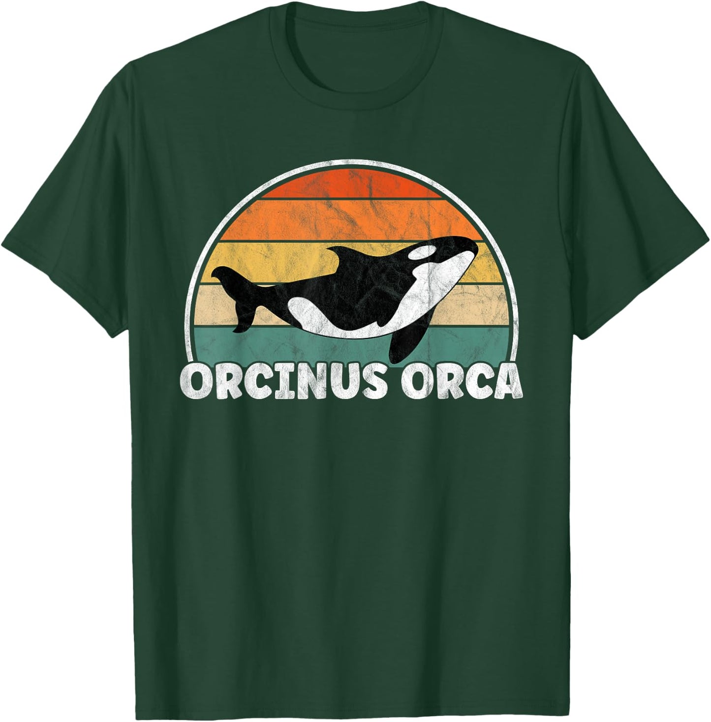 Orcinus Orca - Orcas Retro Distressed T-Shirt - T-Shirt | Forest