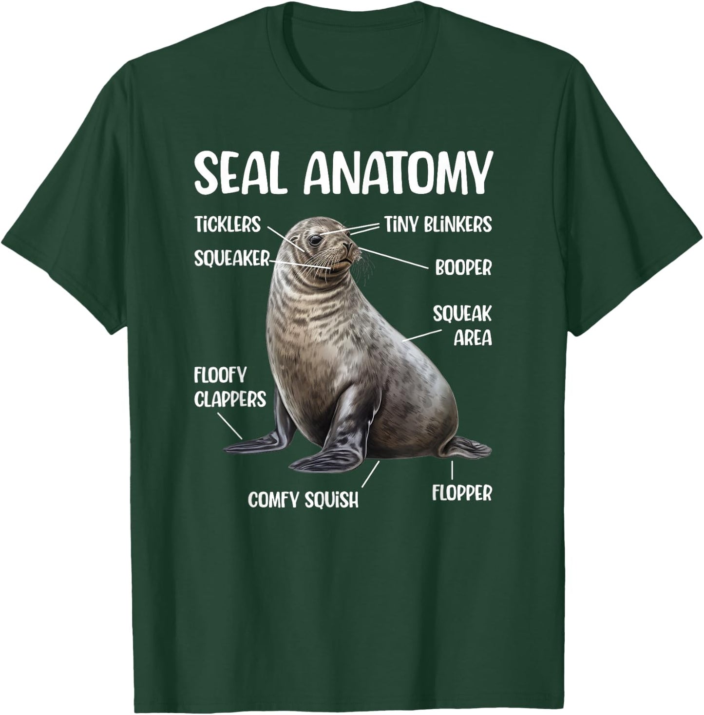 Seal Anatomy Seal Lover Funny Seal T-Shirt - T-Shirt | Forest