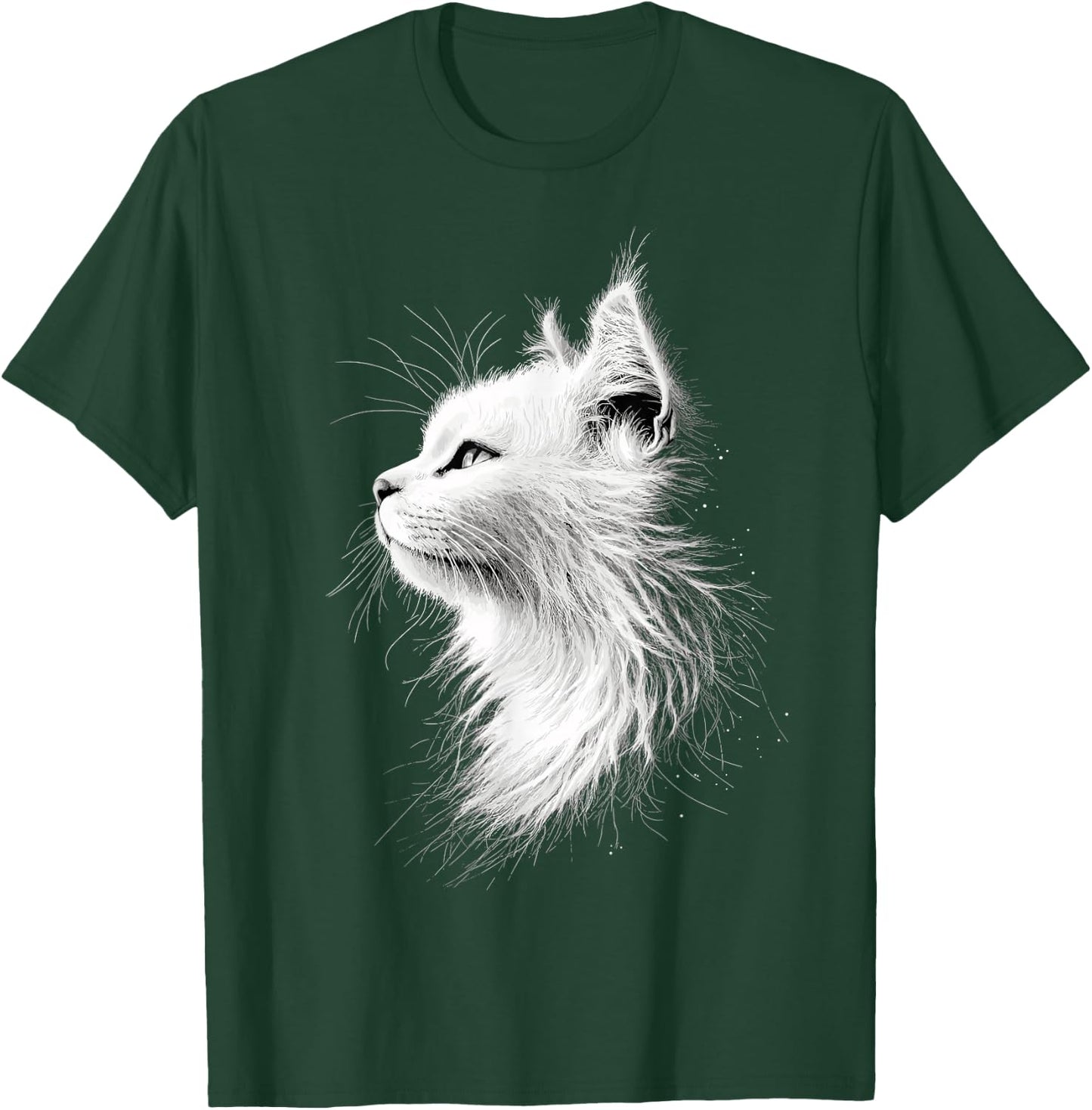 Angora Cat White Turkish Angora Cat Cute Angora Cats T-Shirt - T-Shirt | Forest
