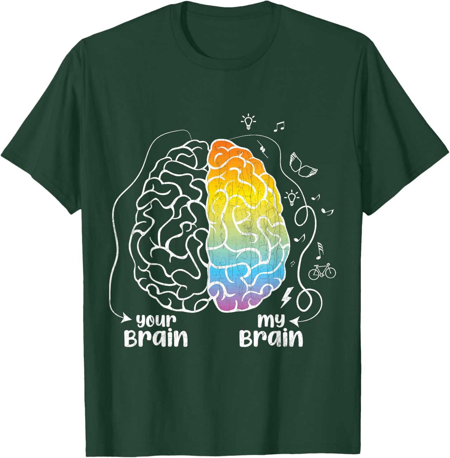 Your Brain My Brain ADHS Awareness Orange Ribbon Grafik T-Shirt - T-Shirt | Forest
