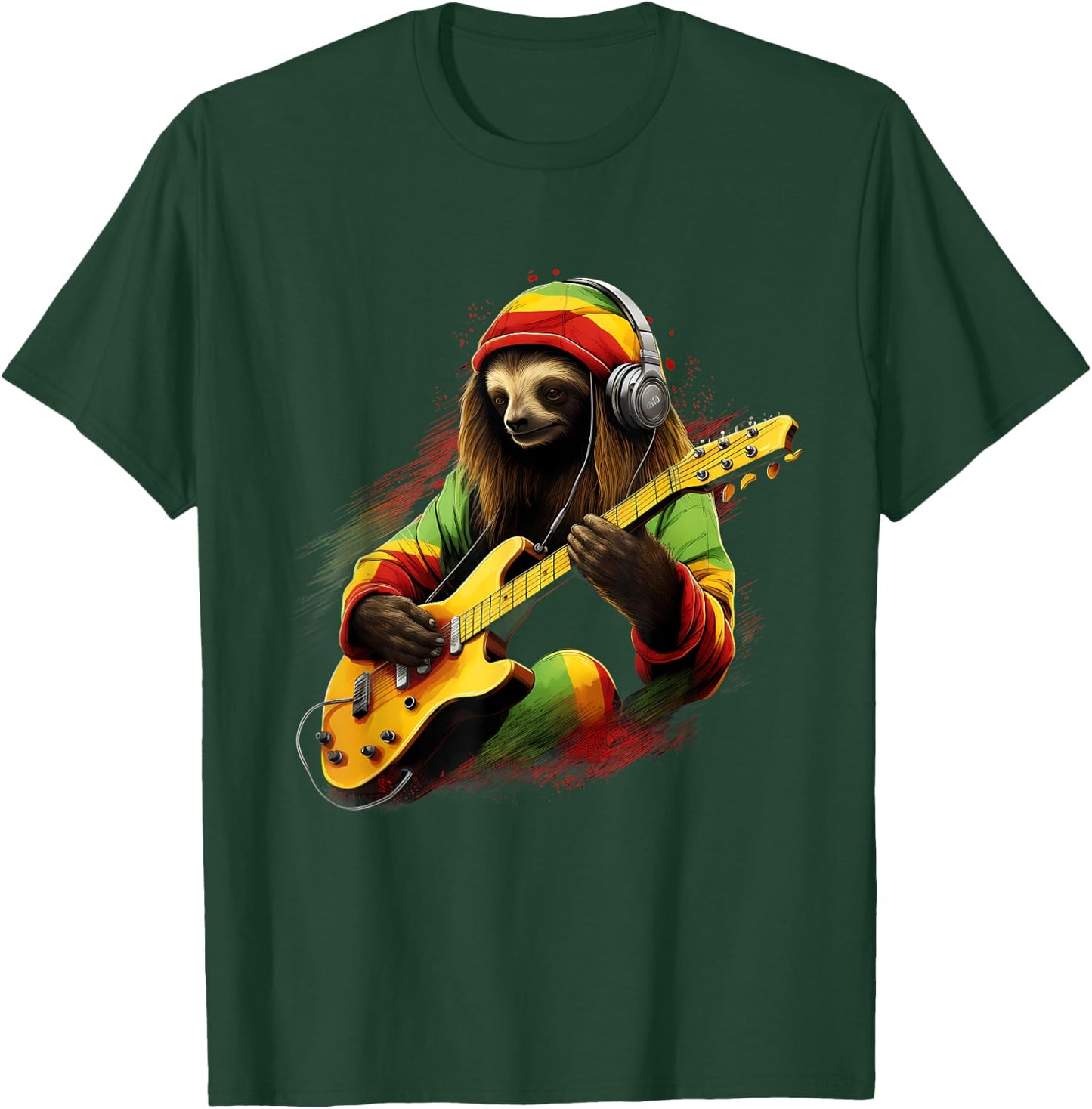 Reggae Music Jamaica Hippie Rastafari Rasta Reggae Sloth T-Shirt - T-Shirt | Forest