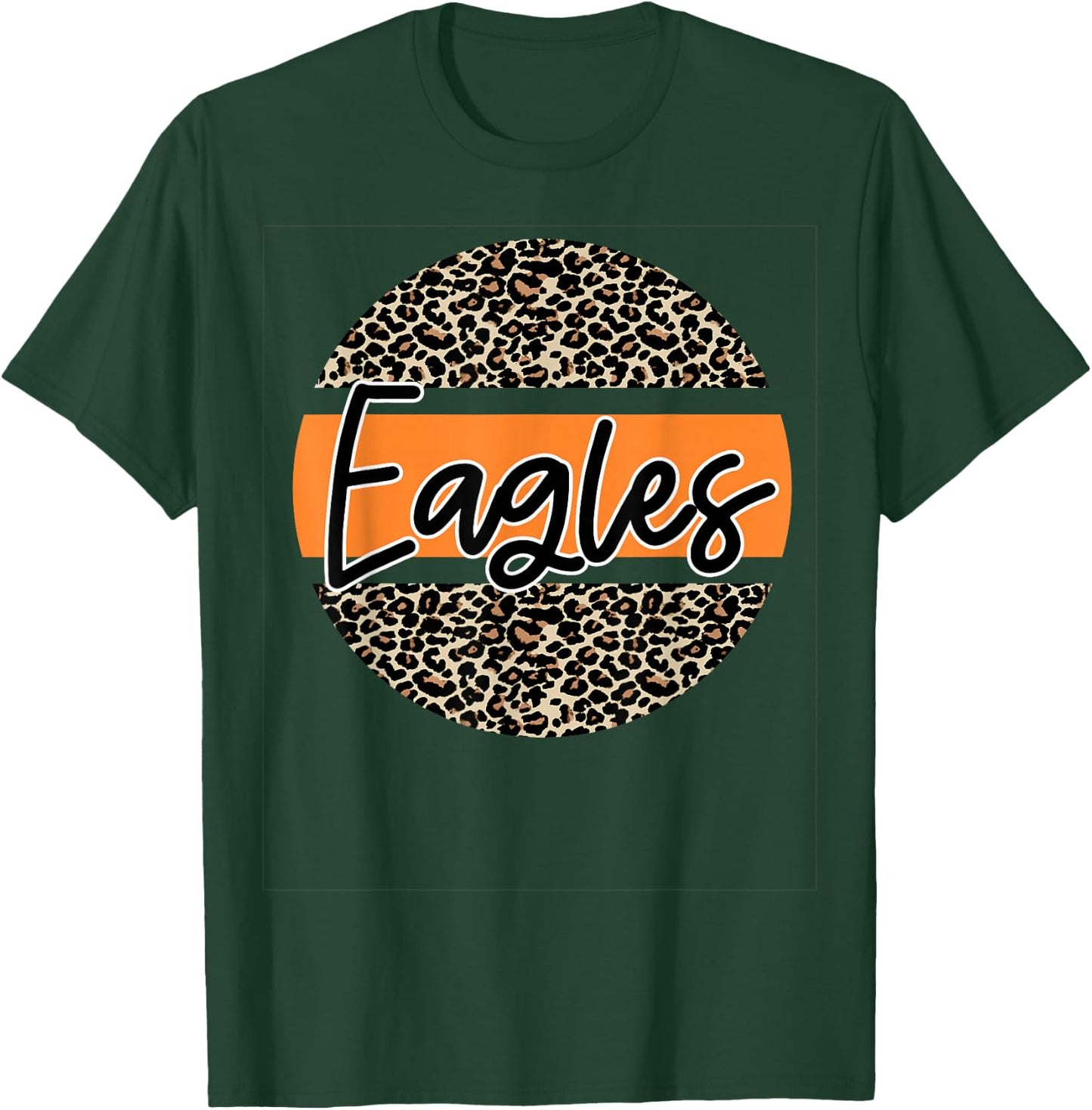 Eagles School Spirit Leopard Print Orange T-Shirt - T-Shirt | Forest