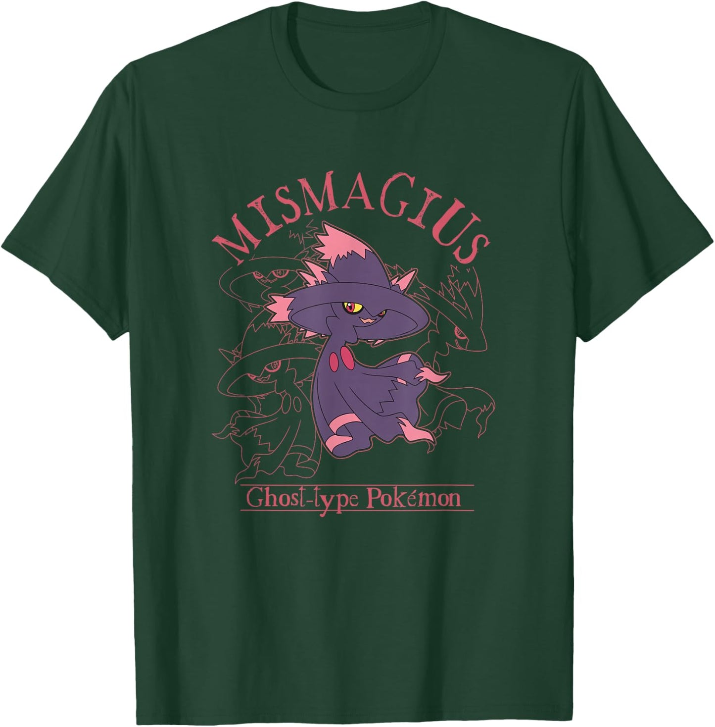 Pokémon Mismagius Ghost-Type Pokémon Line Art Portrait T-Shirt - T-Shirt | Forest