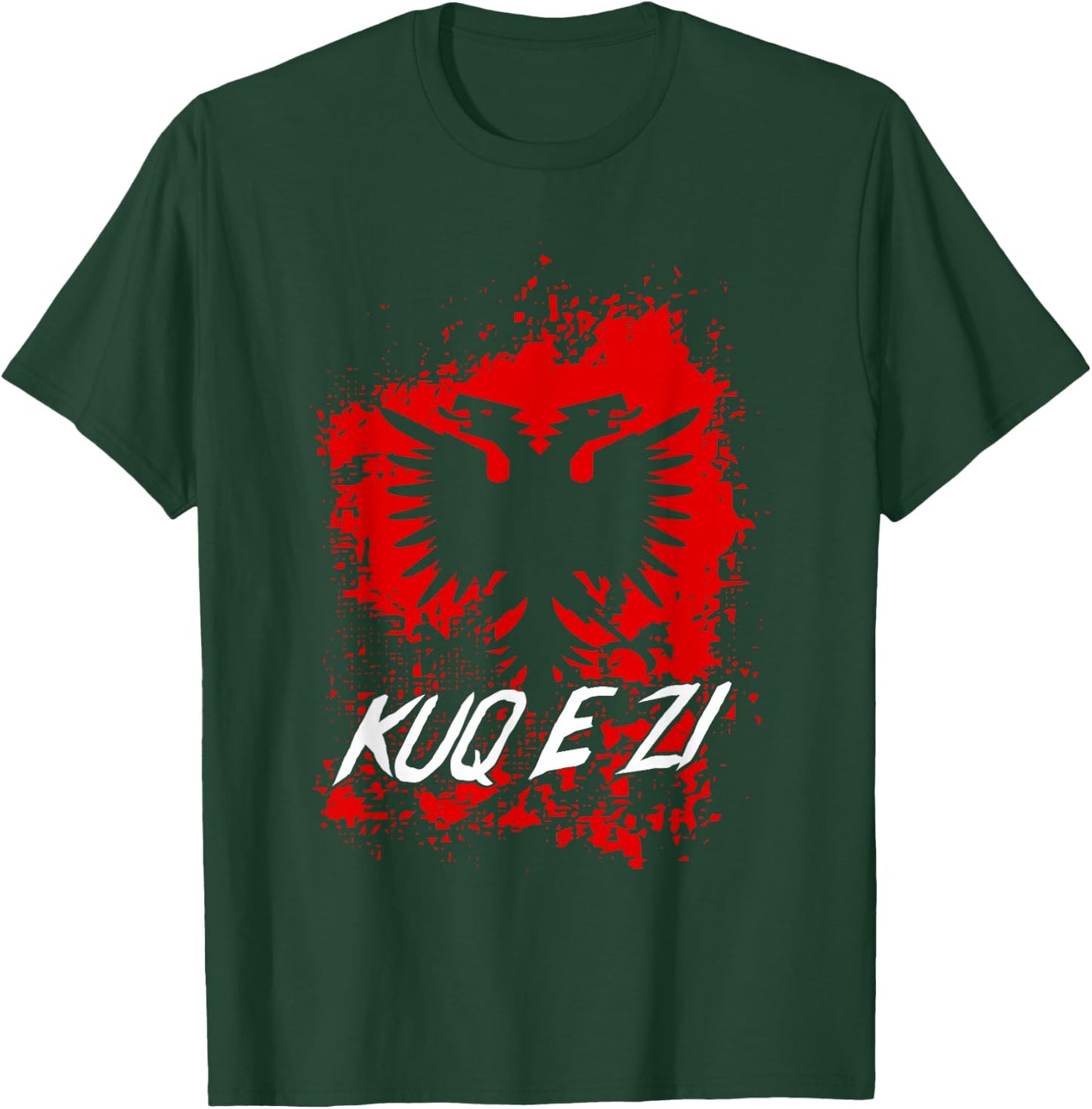 Kuq E Zi Shqipe Albanian Albania Double Eagle T-Shirt - T-Shirt | Forest